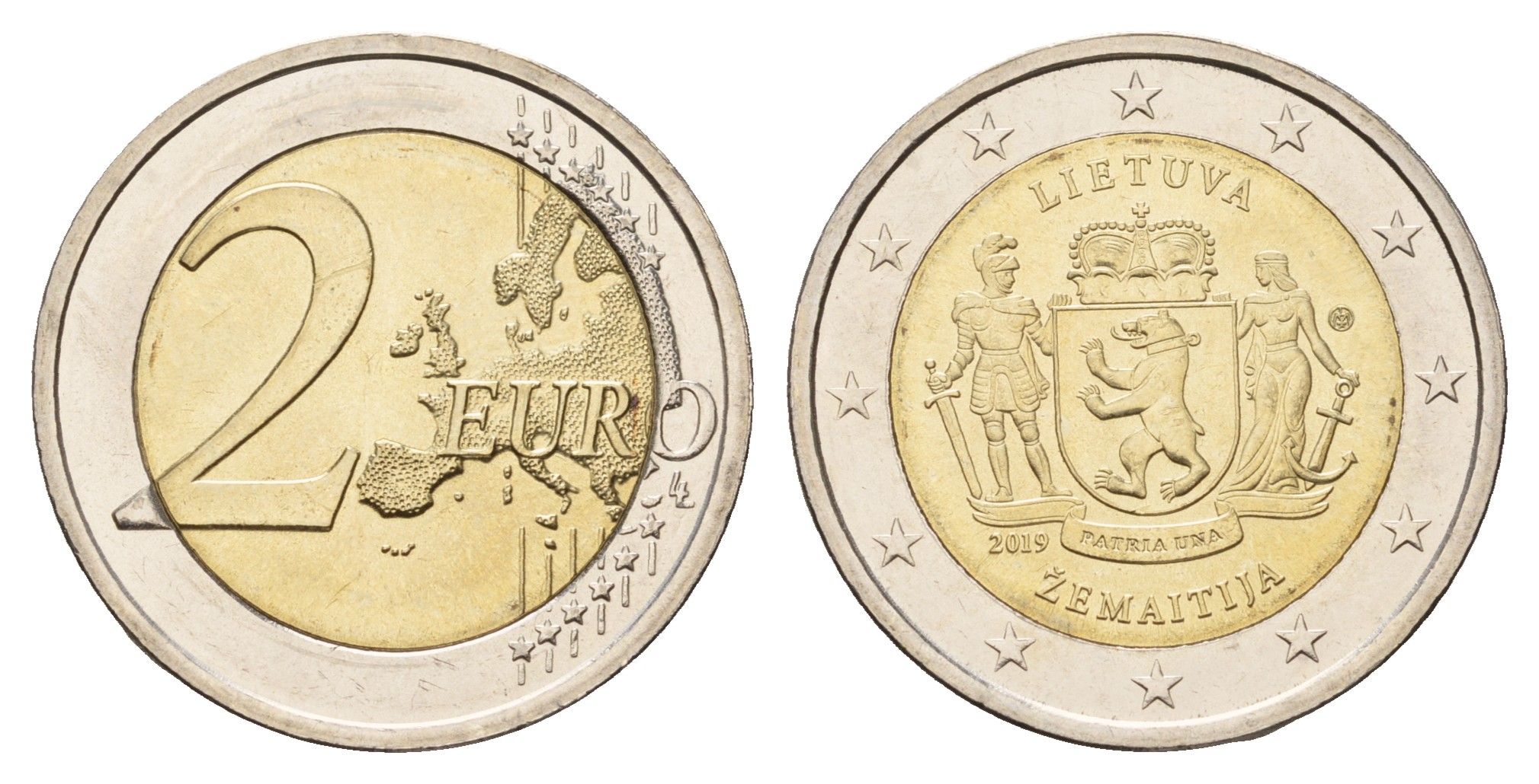 Литва 2 евро 2019 Литовские этнографические регионы - Жемайтия KM 247 биметалл UNC 68-312