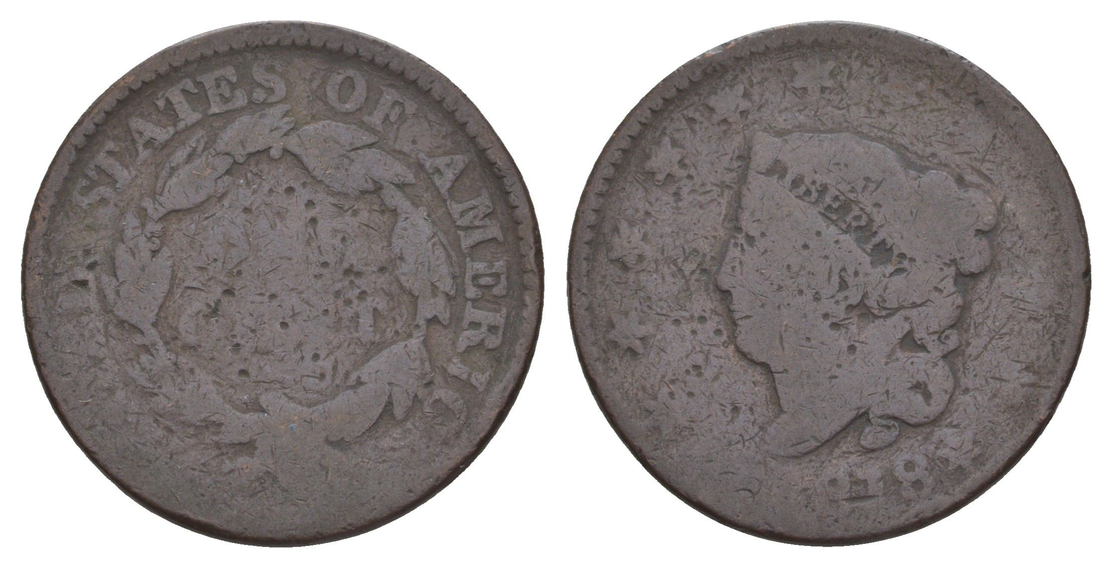 США 1 цент 1818 KM 45 медь 4656-127