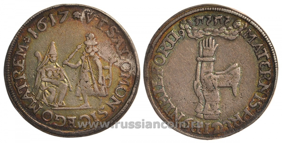 Саксония 1/4 талера 1617 Иоганн Георг I, 100 лет реформации KM 94, Kahnt 241 серебро 00-816-32