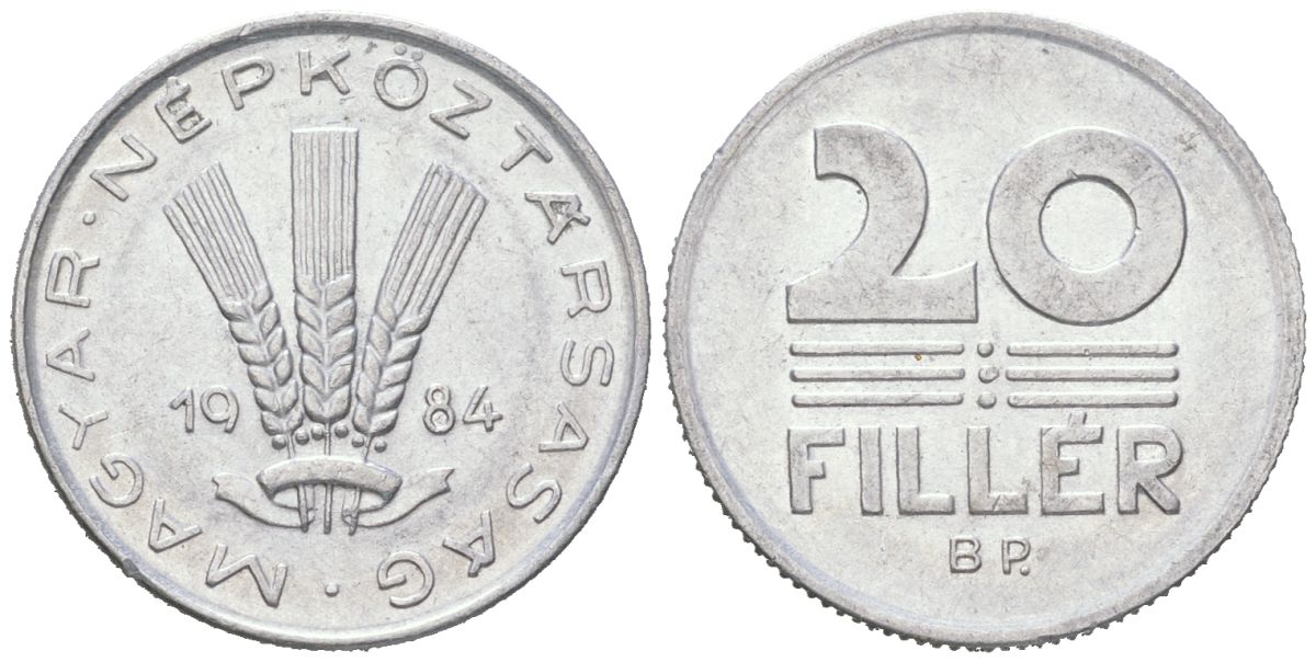 Венгрия 20 филлеров 1984 BP KM 573 алюминий aUNC 192-821