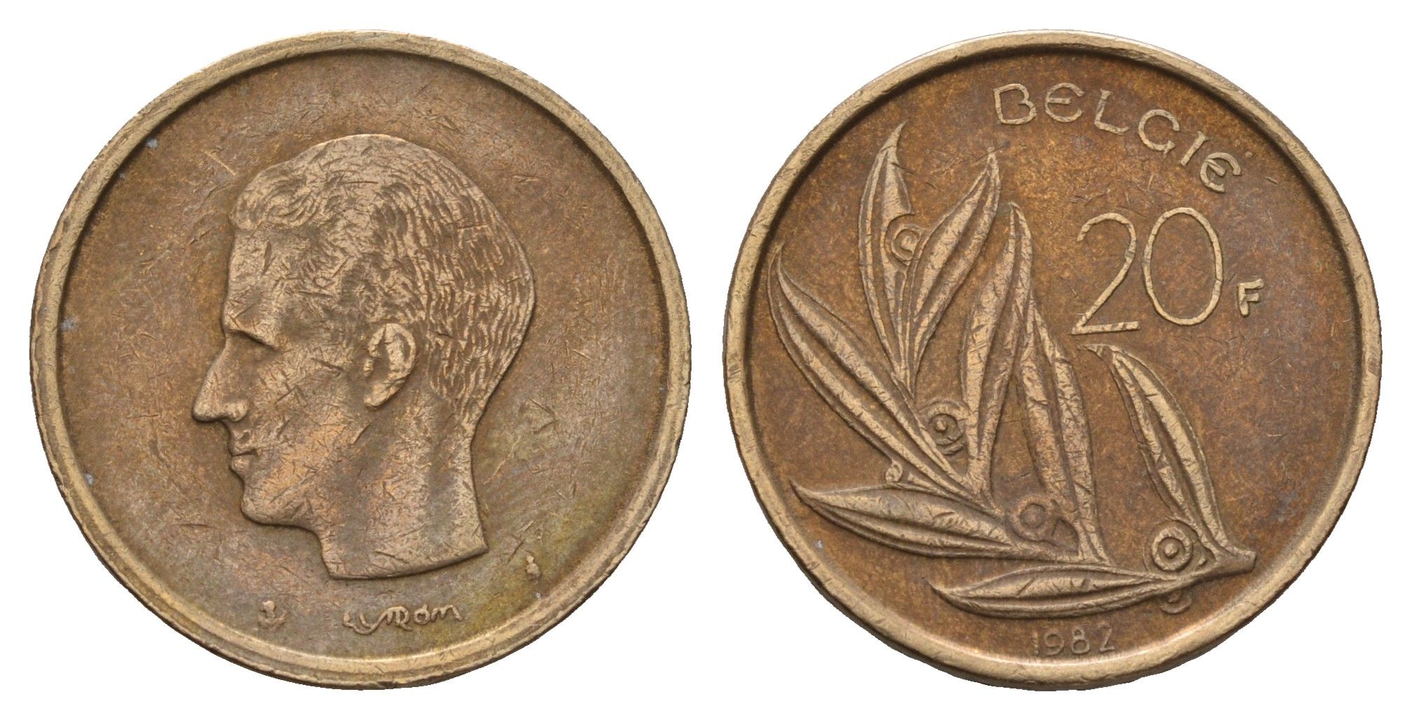 Бельгия 20 франков 1982 Belgie, Бодуэн I (1951-1993) KM 160 никель бронза 190-253