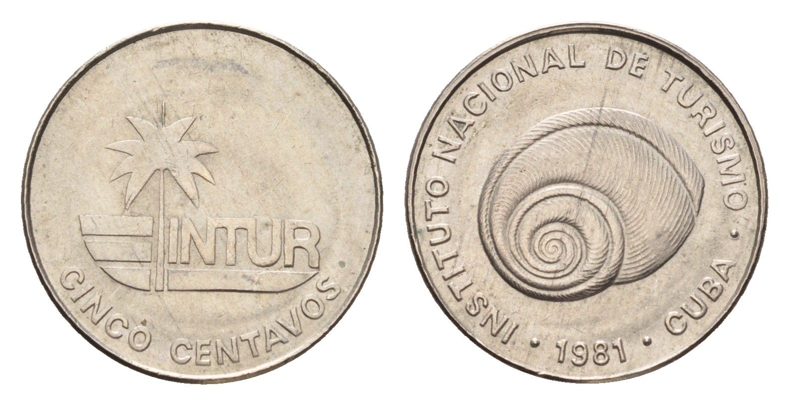 Куба 5 сентаво 1981 туристические деньги, INTUR KM 411 алюминий 4392-527
