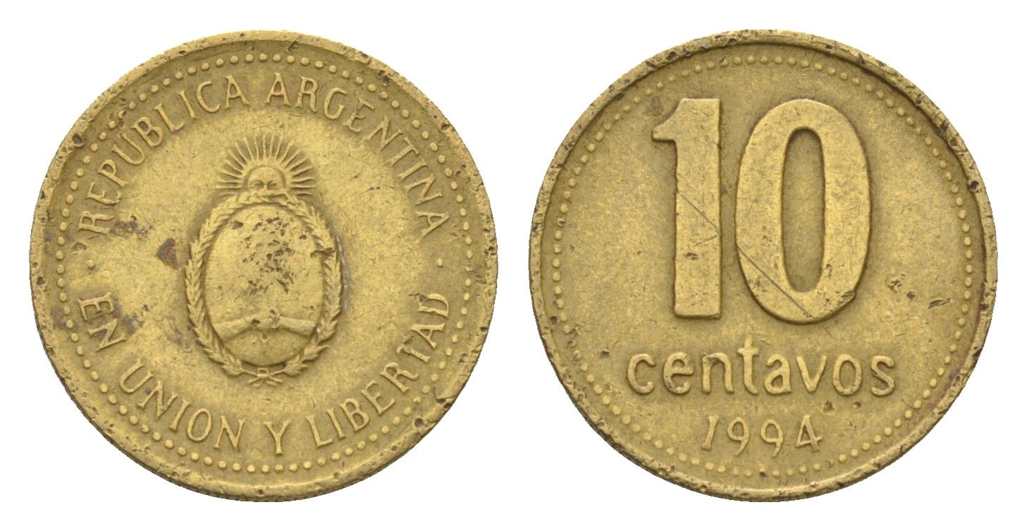 Аргентина 10 сентаво 1994 KM 107 алюминиевая бронза 4664-566