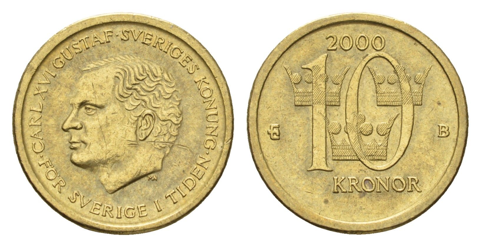 Швеция 10 крон 2000 Карл XVI Густав (1973-) KM 877 нордик 4642-524