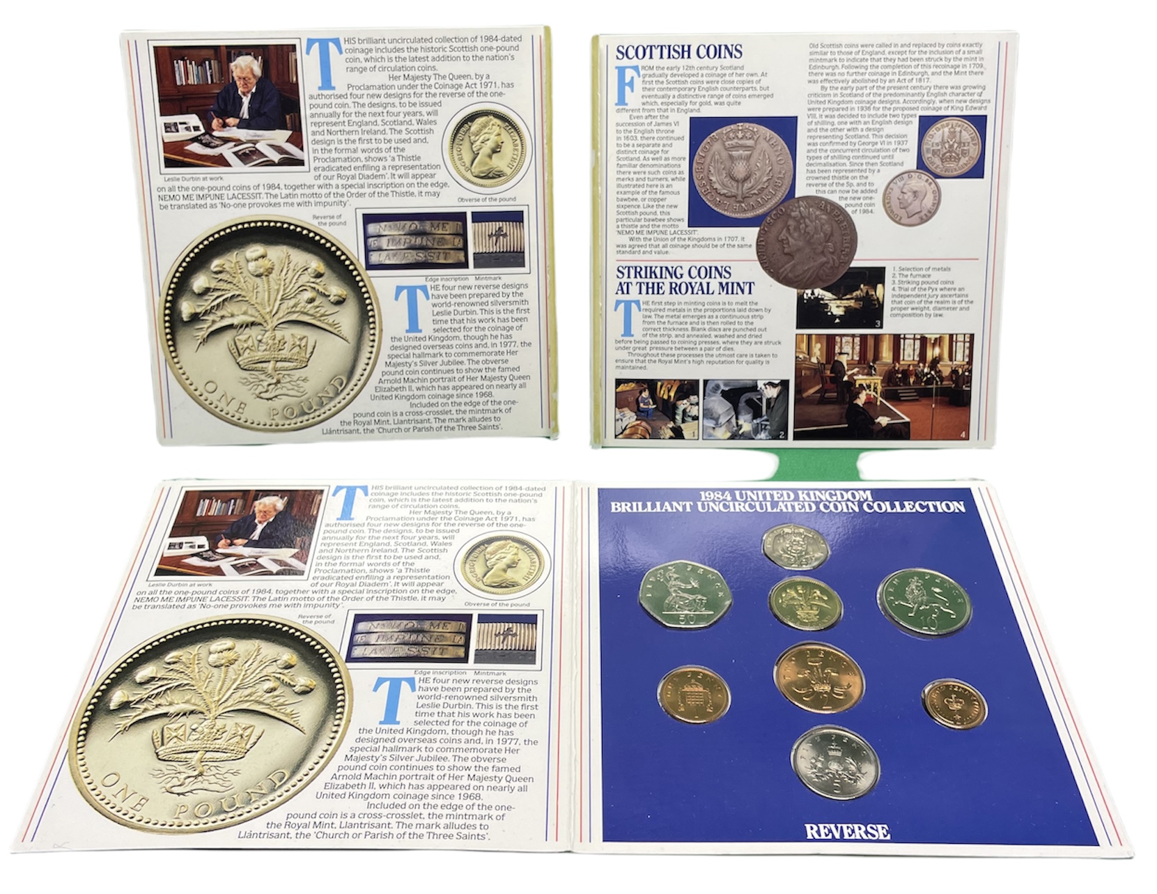 Великобритания официальный набор монетного двора из 8 монет (1/2, 1, 2, 5, 10, 20 и 50 пенсов; 1 фунт) 1984  KM MS105 (926, 927, 928, 929, 930, 931, 932 и 933) бронза, никель латунь и медно-никель BU 7-4-1-05