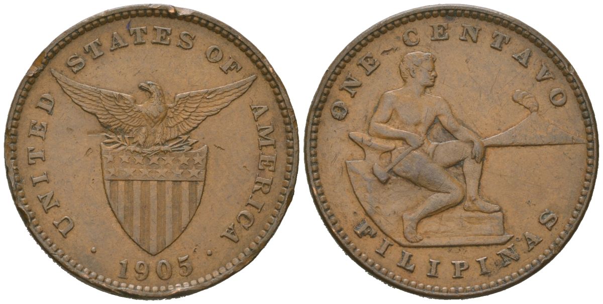 Филиппины 1 сентаво 1905 KM 163 бронза 98-1052