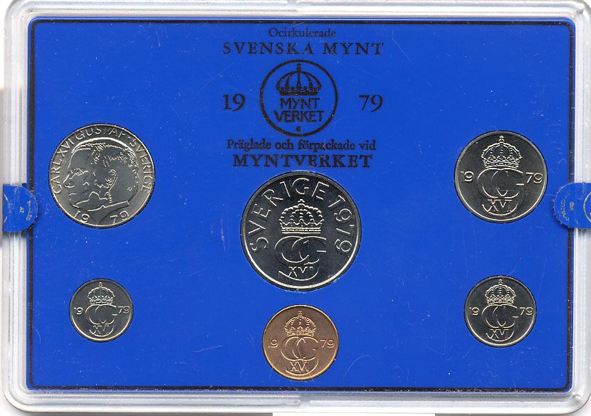 Швеция набор монетного двора из 6 монет 1979 в пластике Карл XVI Густав (1973- ) KM MS11 UNC 4-3-6-94