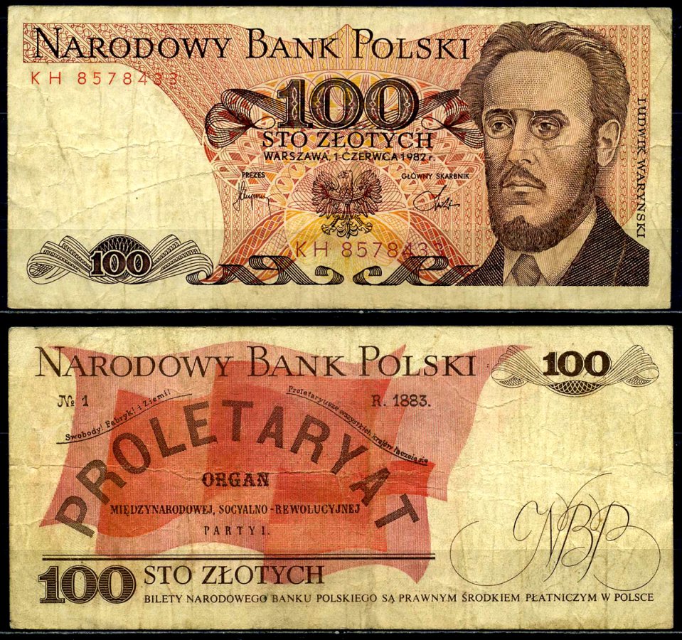 Польша 100 злотых 1982 1 июня 1982, Людвиг-Фаддей Варынский Pick 143d бумага 6287-20-4-2