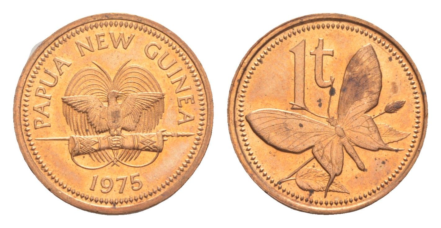 Папуа-Новая Гвинея 1 тойя 1975 KM 1 бронза UNC 4651-424