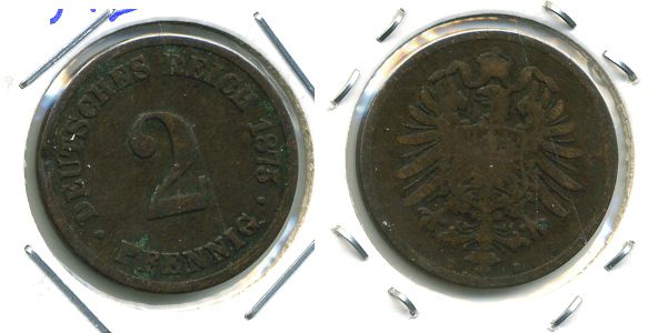 ГЕРМАНИЯ 2 ПФЕННИГА 1875 B 701-414
