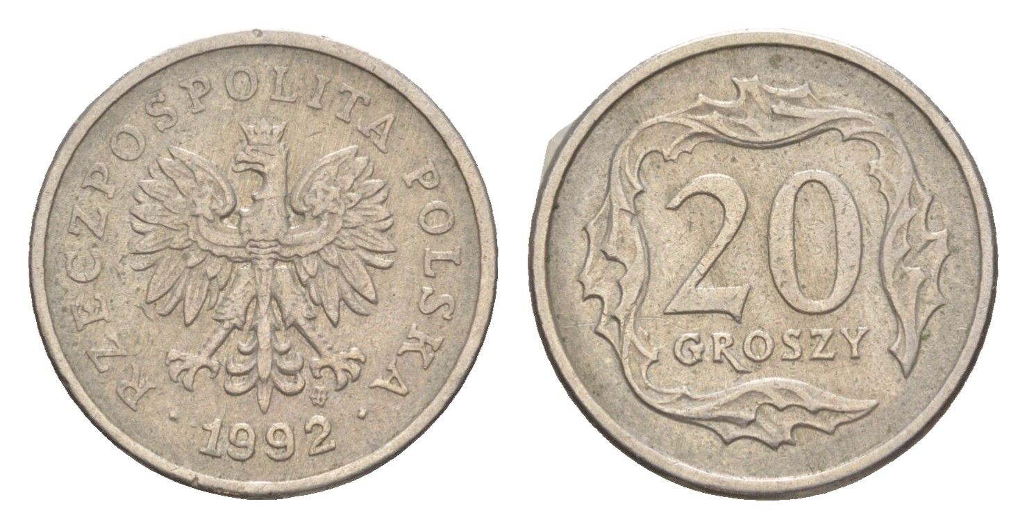 Польша 20 грошей 1992 Y 280 медно-никель 4381-844