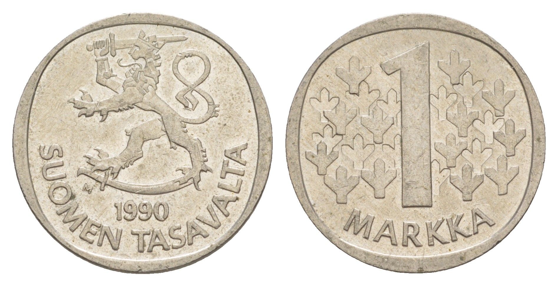 Финляндия 1 марка 1990 KM 49a медно-никель 4648-557