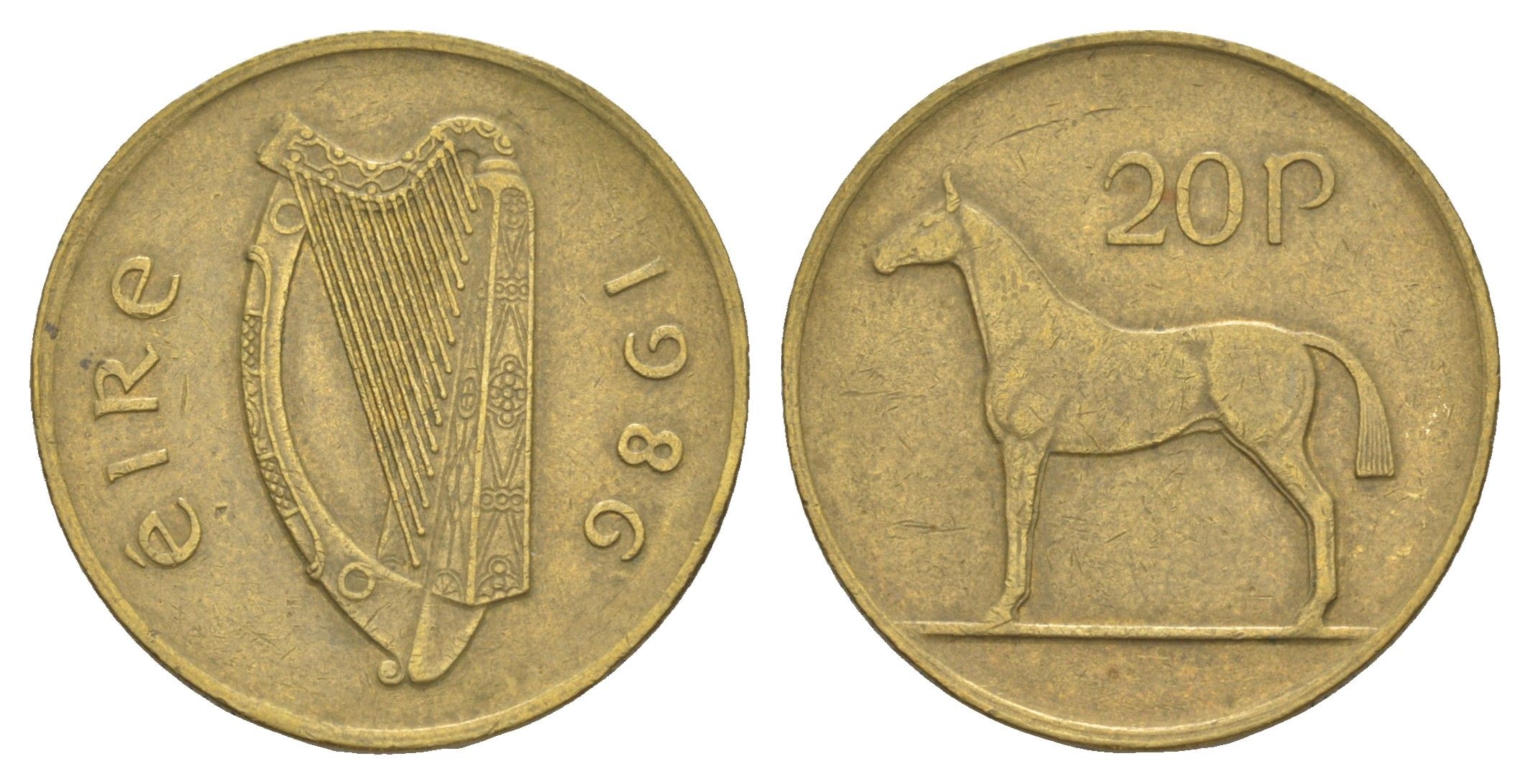 Ирландия 20 пенсов 1986 KM 25 никель латунь 4641-923