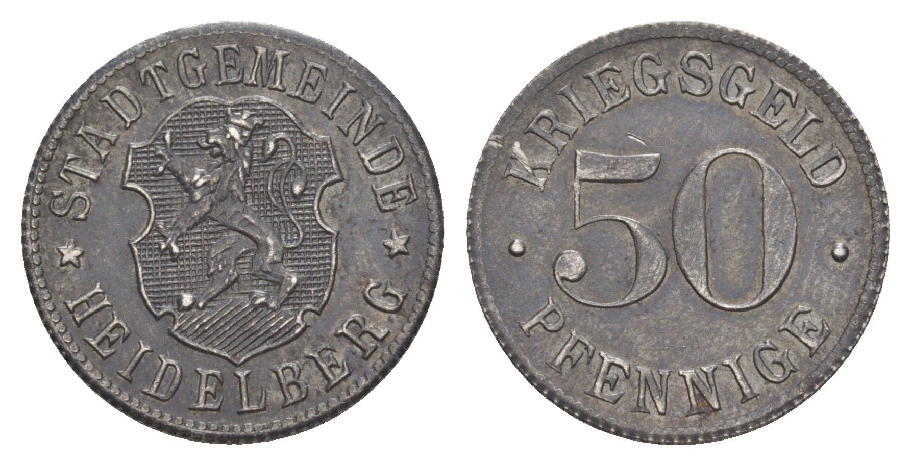 Гейдельберг 50 пфеннигов ND (1919-1920) Funck 203.4, Men05 11175.4, Men18 14006.4 железо 4639-217