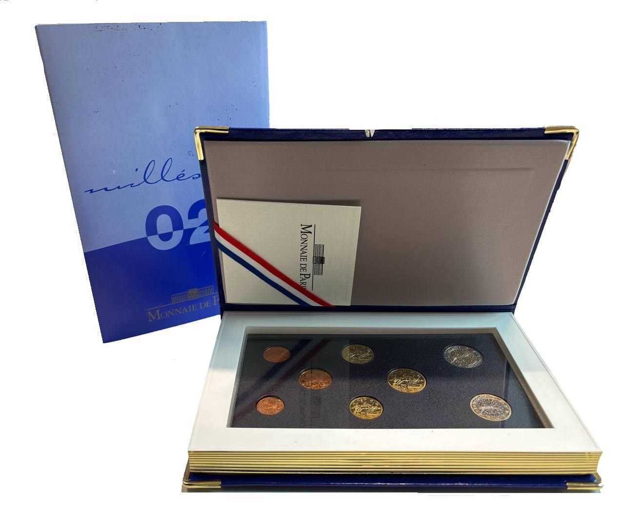 Франция евронабор из 8 монет 2002 в оригинальной упаковке монетного двора, тираж 21453 экземпляров PROOF 14-01-06-10