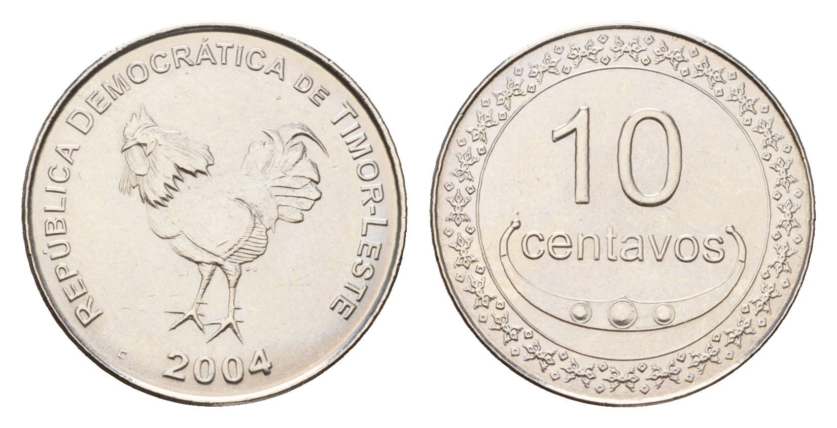 Восточный Тимор 10 сентаво 2004 KM 3 сталь плакированная никелем UNC 4669-729