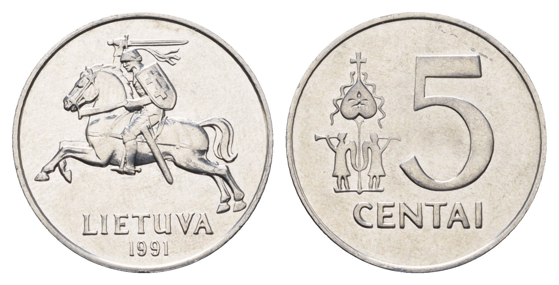 Литва 5 центов (сентов) 1991 год-тип KM 87 алюминий UNC 4695-355