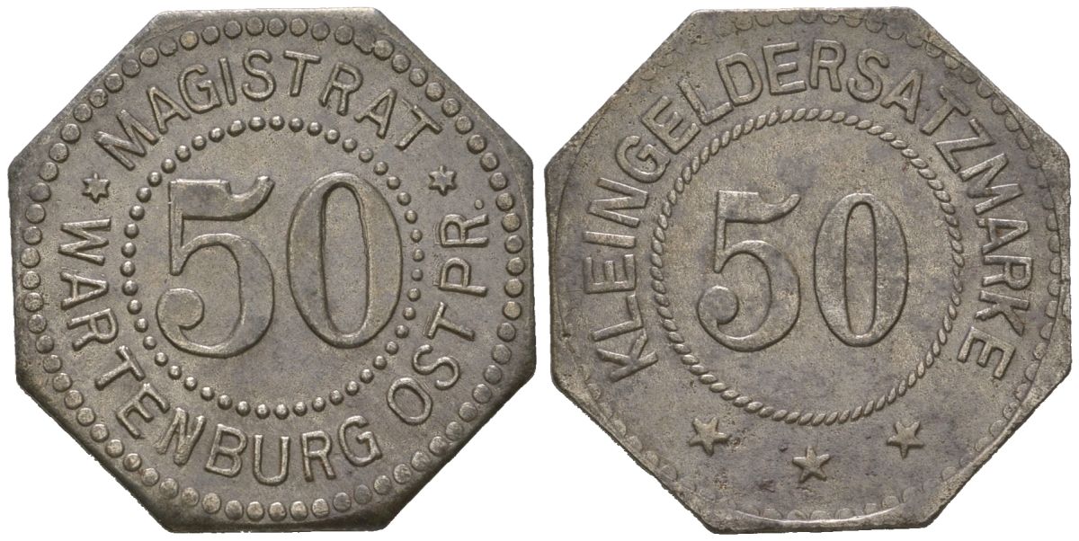 Вартенбург 50 пфеннигов ND Funck 576.3 железо 4364-3716