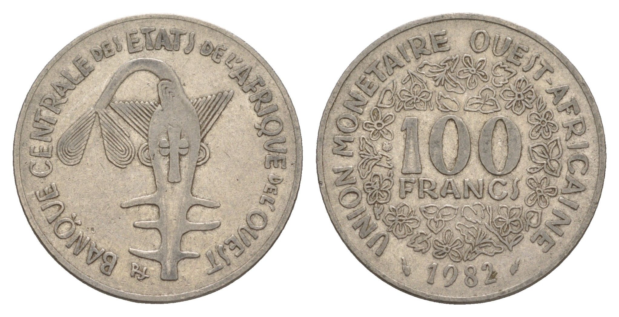 Западная Африка (BCEAO) 100 франков 1982 KM 4 никель 4656-925