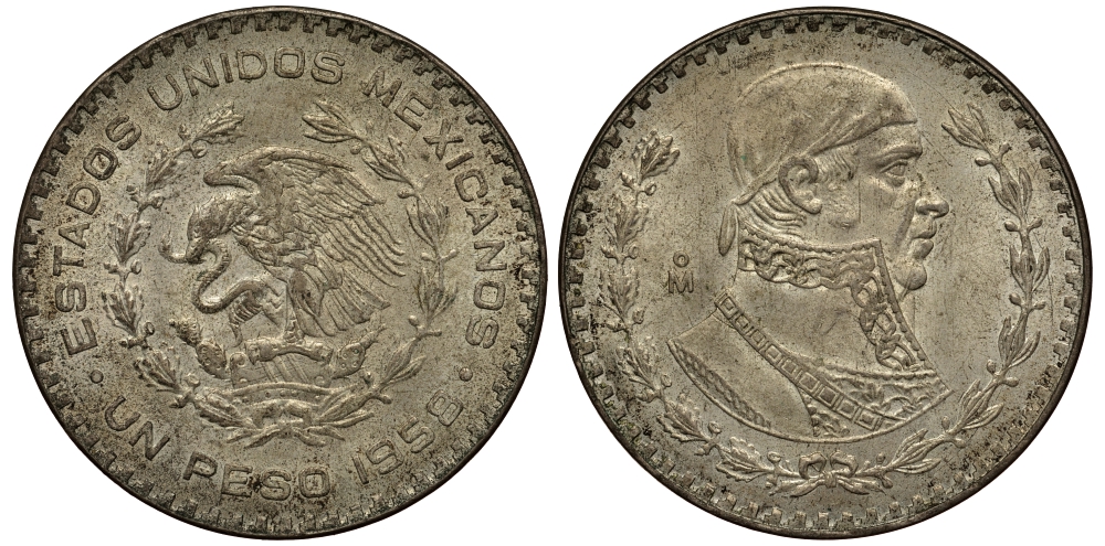 Мексика 1 песо 1958 Хосе Мария Морелос KM 459 серебро 107-915