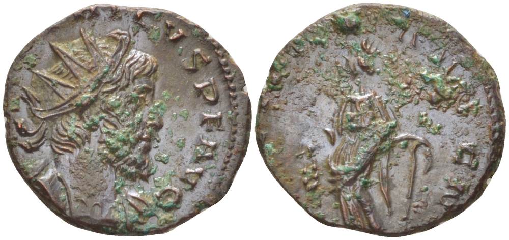 Римская Империя (императоры в Галлии) антониниан 272 - 273 Тетрик I. LAETITIA AVG N, Летиция, персонификация Радости, Колония Агриппины, Good Very fine RIC 90 биллон 1073-14-17