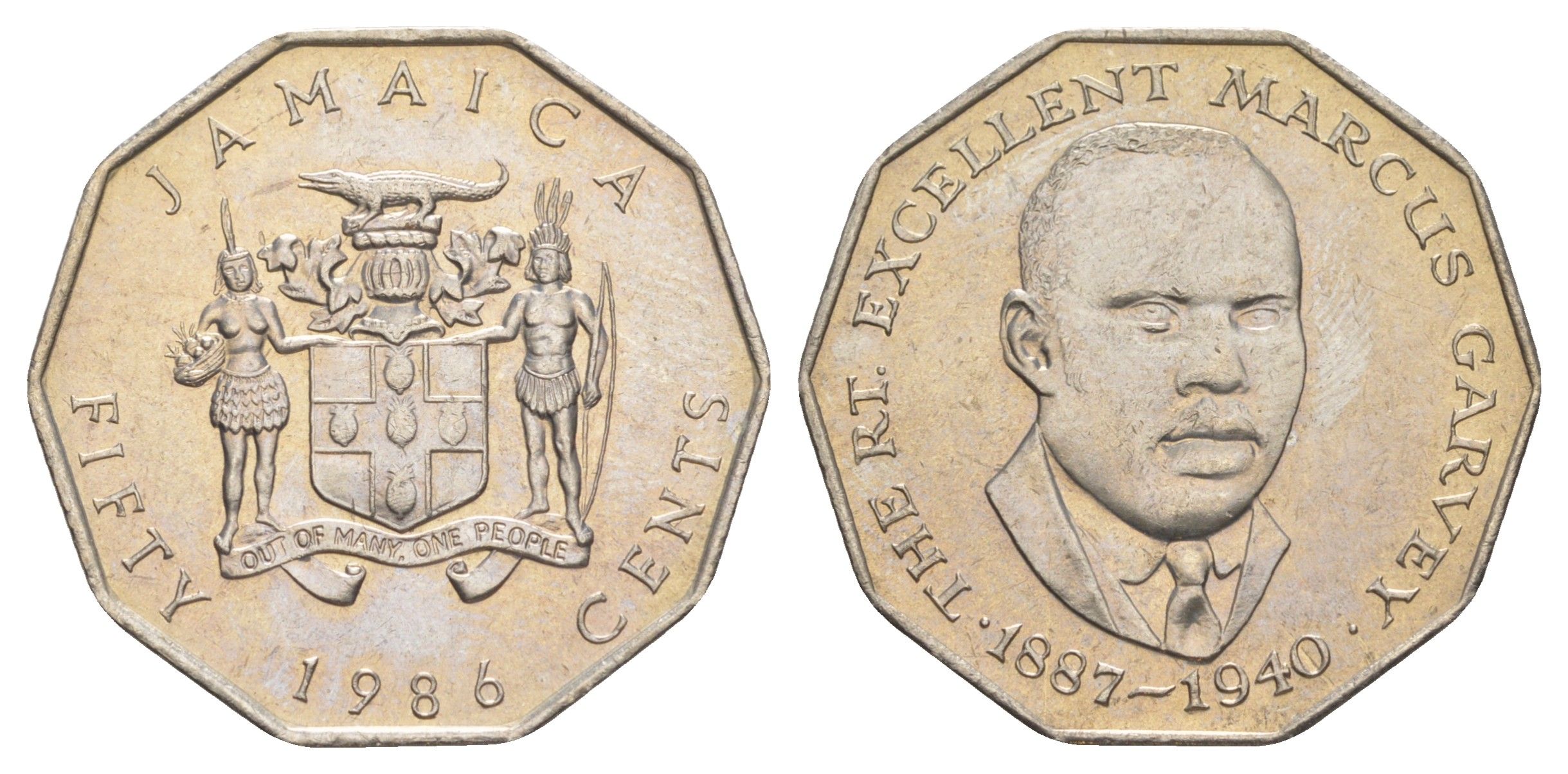 Ямайка 50 центов 1986 KM 65 медно-никель UNC 4634-716