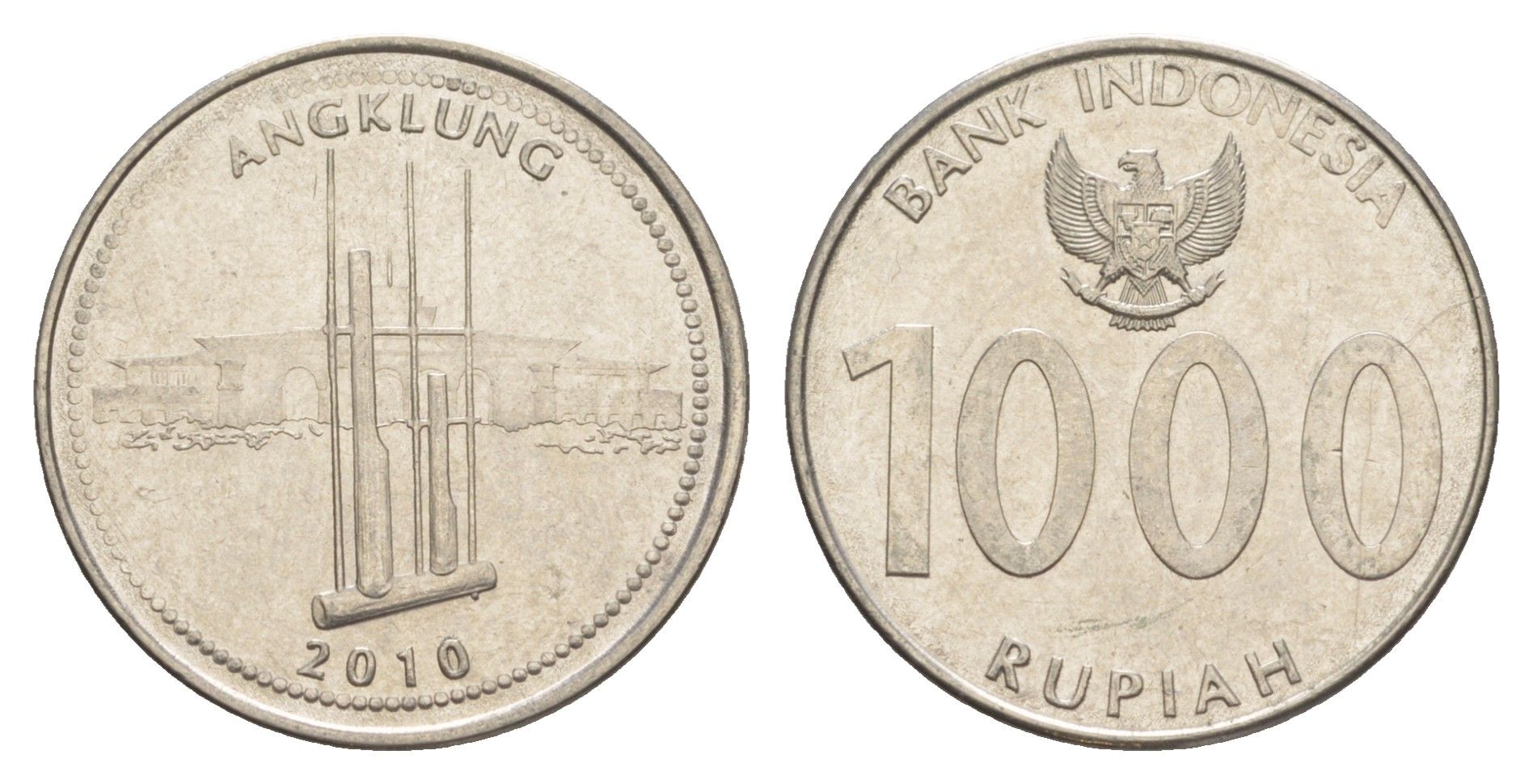 Индонезия 1000 рупий 2010 KM 70 сталь плакированная никелем aUNC 4525-424