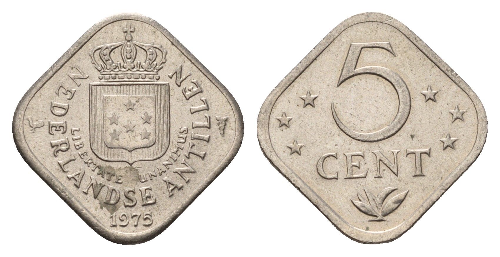 Нидерландские Антильские острова (Нидерландские Антилы) 5 центов 1975 Юлиана (1948-1980) KM 13 медно-никель UNC 4588-729