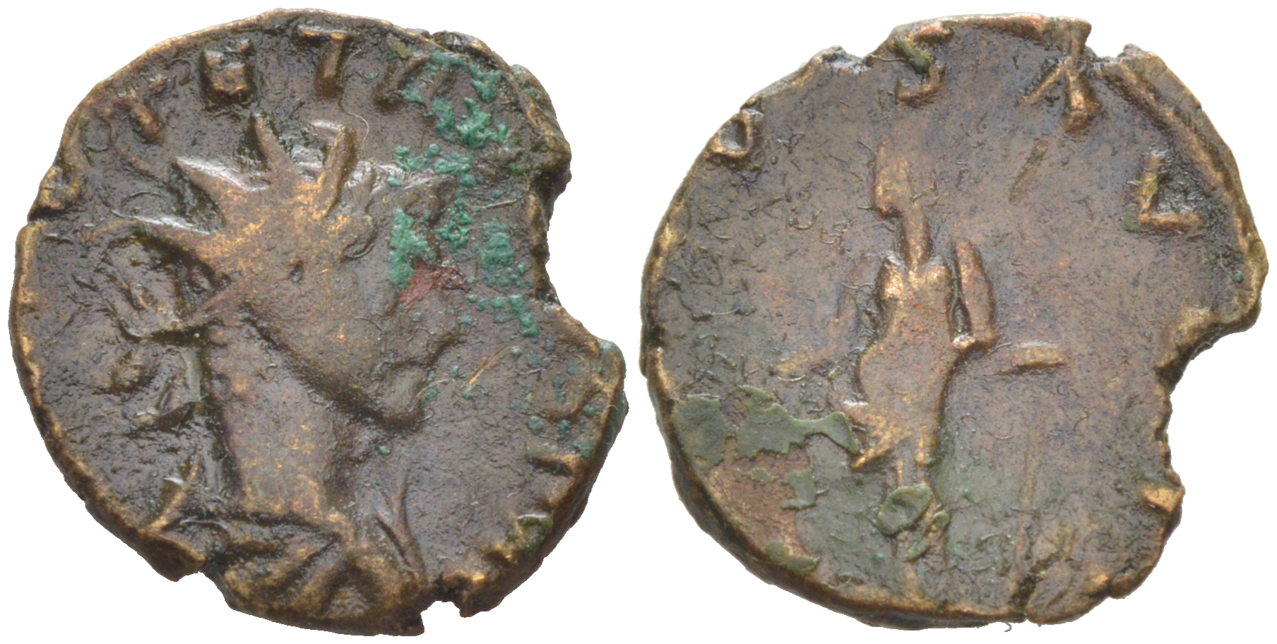 Римская Империя, императоры в Галлии антониниан 273 - 274 Тетрик II, C PIV ESV TETRICVS CAES, бюст цезаря / SALVS AVG, Салюта, персонификация Здоровья, Августа Треверов RIC 267 биллон 1073-24-42