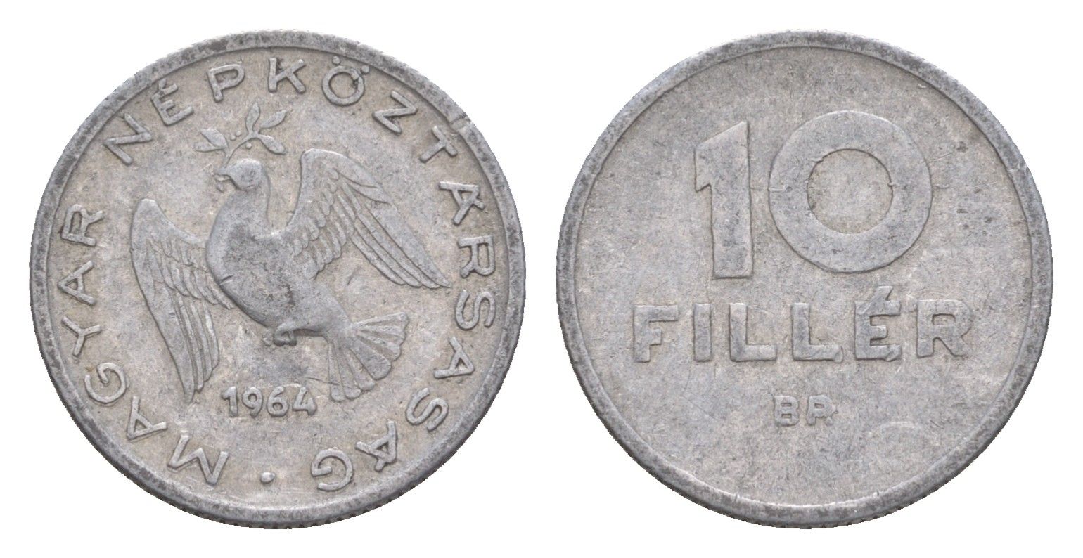 Венгрия 10 филлеров 1964 BP KM 547 алюминий 4658-444