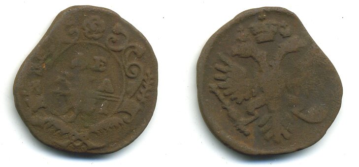 РОССИЯ 1 ДЕНЬГА 1731 медь 56-1256