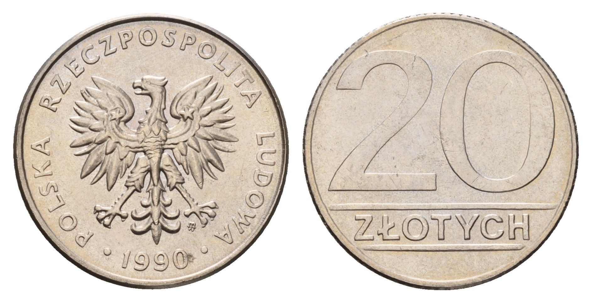 Польша 20 злотых 1990 Y 153.2 медно-никель UNC 3459-716