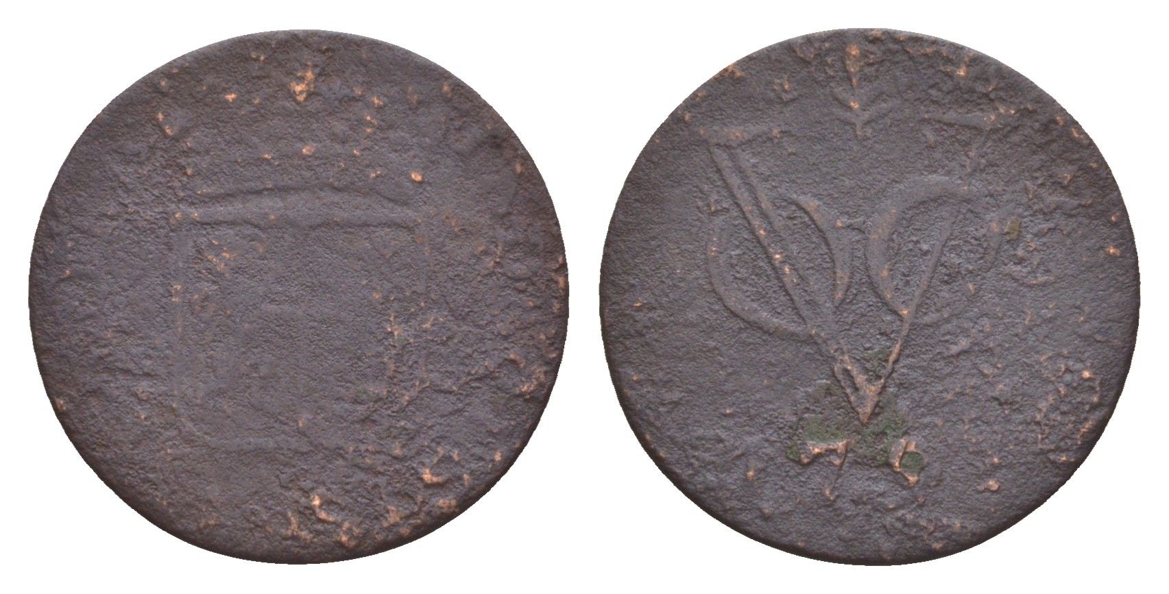 Голландская Ост-Индия 1 дуит 1791 KM 50.2 медь 4655-553