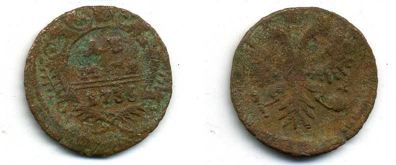 Россия деньга 1738 Анна Иоанновна (1730-1740) Биткин 365 медь 29-432