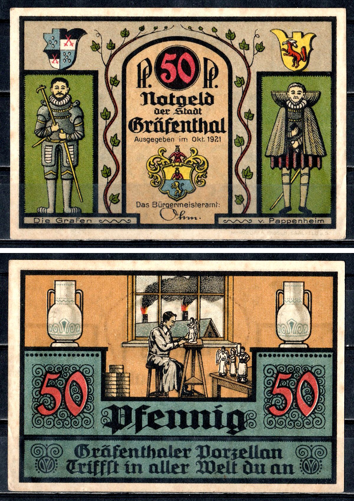 Грефенталь (Тюрингия) 50 пфеннигов 1921 7556-11-2-1