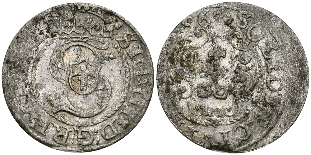 Ливония солид 1596 Сигизмунд III Ваза серебро 540-259