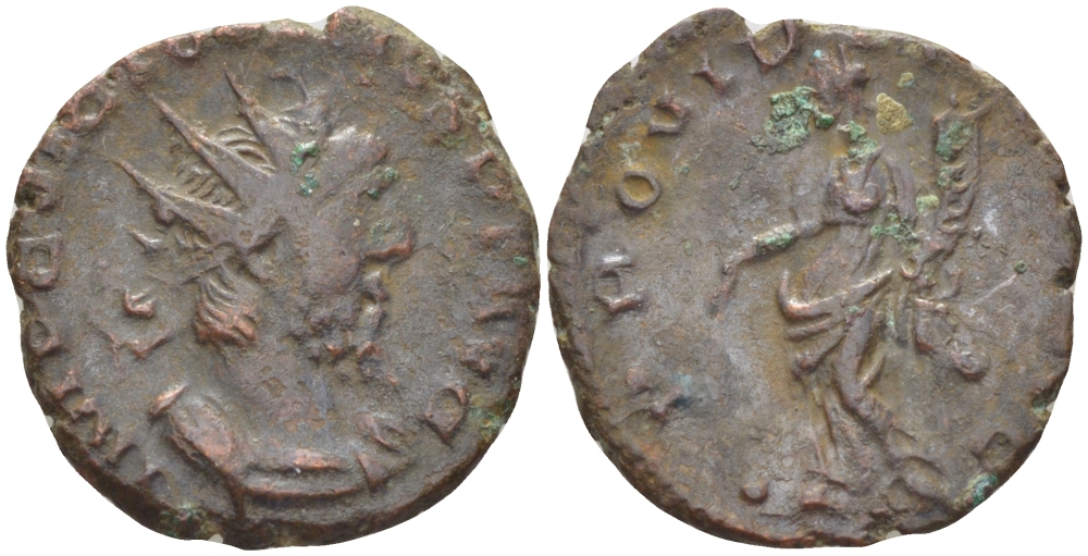 Римская Империя (императоры в Галлии) антониниан 271 Викторин. PROVIDENTIA AVG, Провиденция, держащая рог изобилия, Колония Агриппины, Good Very fine RIC 61 биллон 1073-14-31