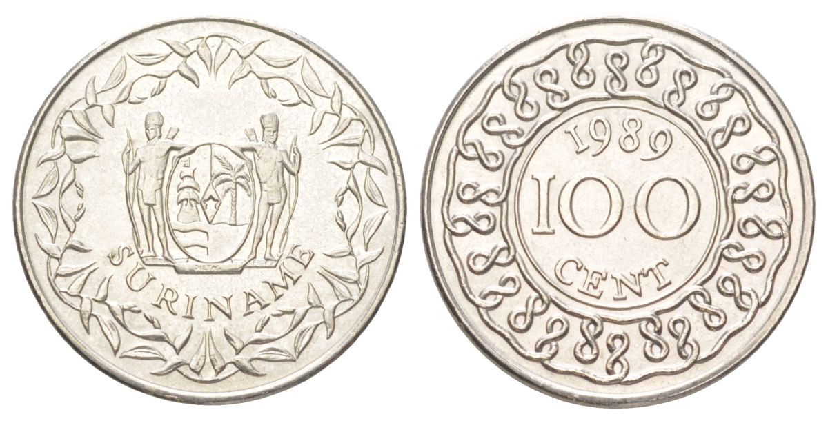Суринам 100 центов 1989 KM 23 медно-никель UNC 4624-327