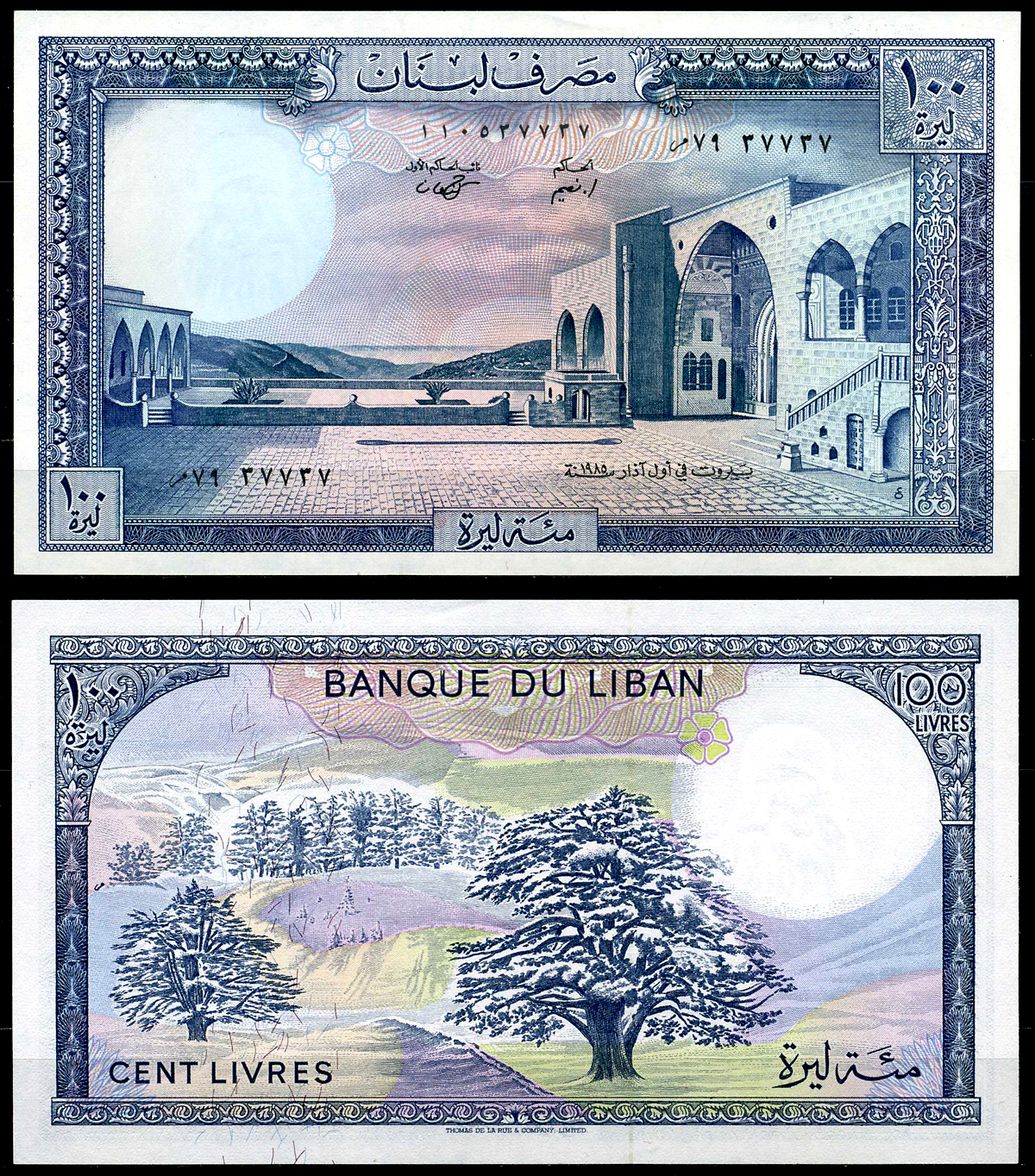 Ливан 100 ливров 1985 Pick 66c бумага UNC (пресс) 7203-69-2-2