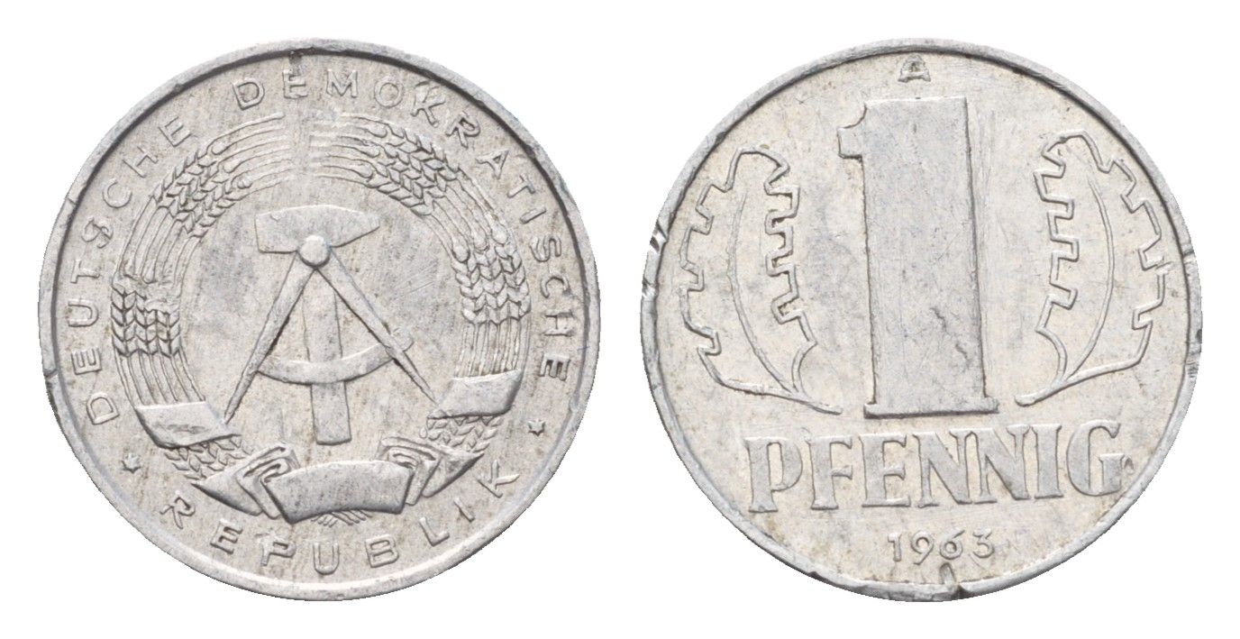 ГДР 1 пфенниг 1963 A KM 8.1 алюминий 4685-1258