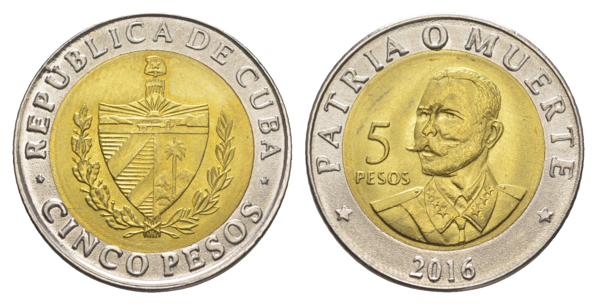 Куба 5 песо 2016 120 лет со дня смерти Антонио Масео KM 967 биметалл UNC 4652-1022