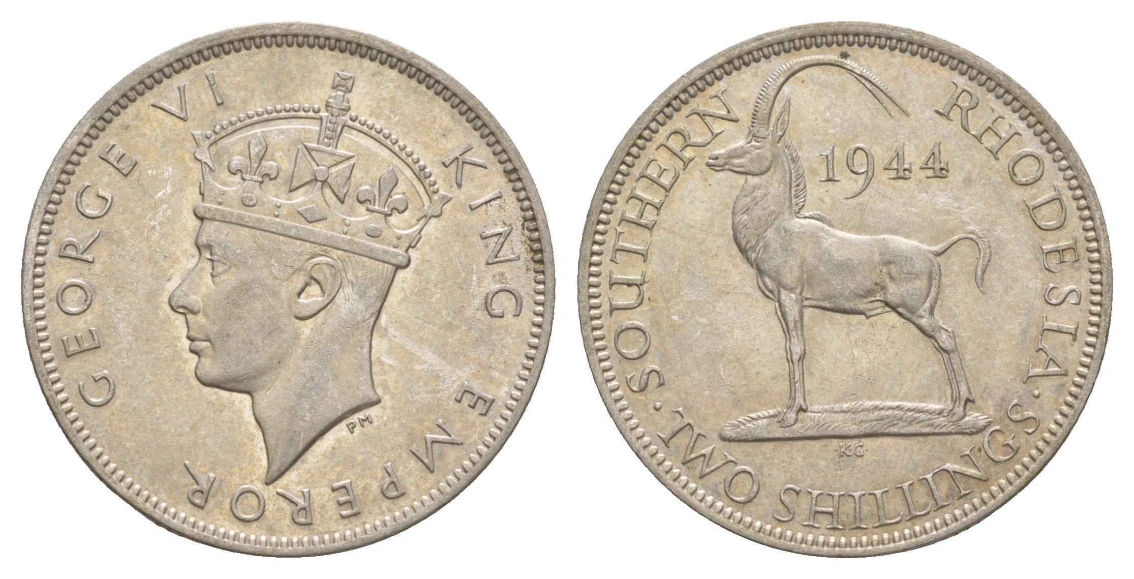 Южная Родезия 2 шиллинга 1944 Георг VI (1936-1952) KM 19a серебро aUNC 5010-1344