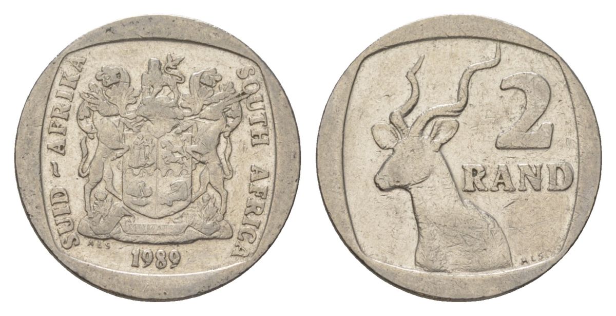 ЮАР 2 ранда 1989 KM 139 медь плакированная никелем 4626-1013