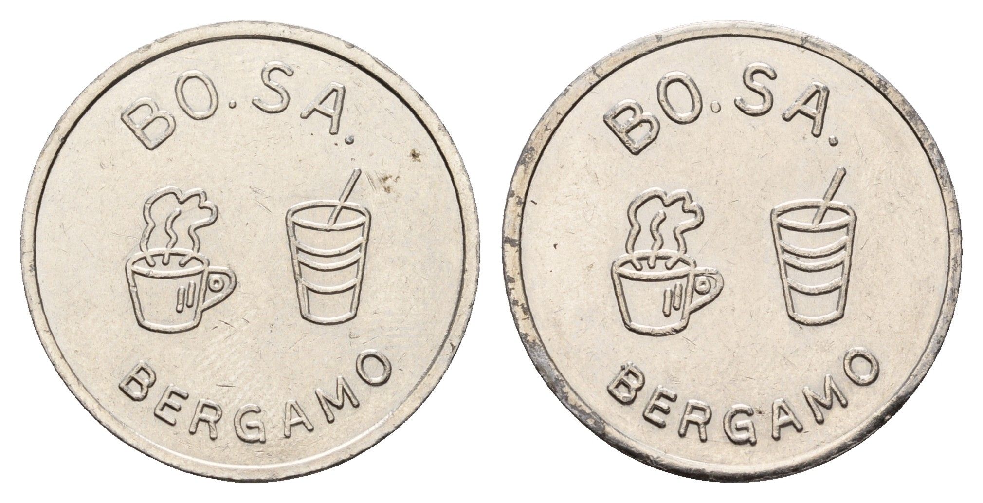 Италия, Бергамо жетон для выдачи напитков - кофе диаметр 26 мм, вес 7,1 гр нержавеющая сталь 4670-957