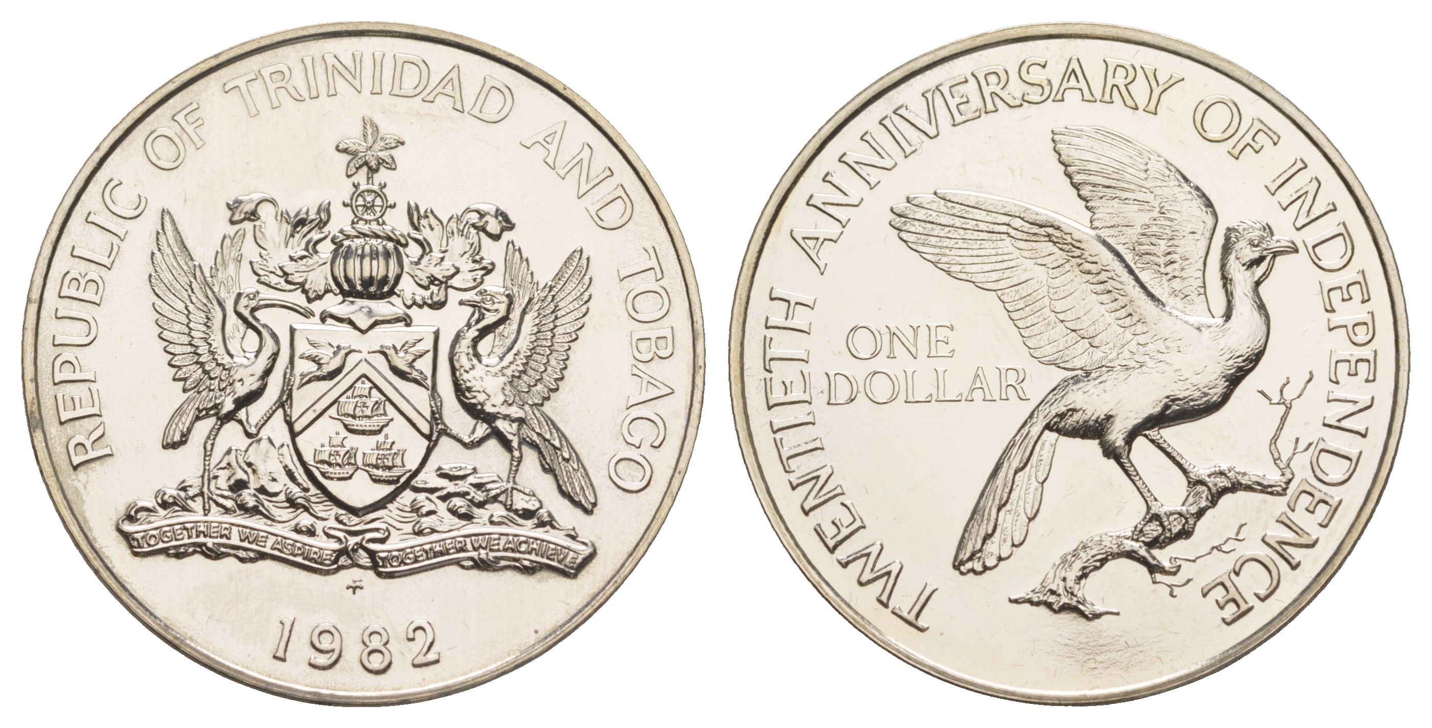 Тринидад и Тобаго 1 доллар 1982 независимость KM 47 медно-никель BU 3711-331