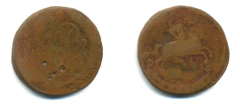 РОССИЯ 1 КОПЕЙКА 1759 медь 61-534