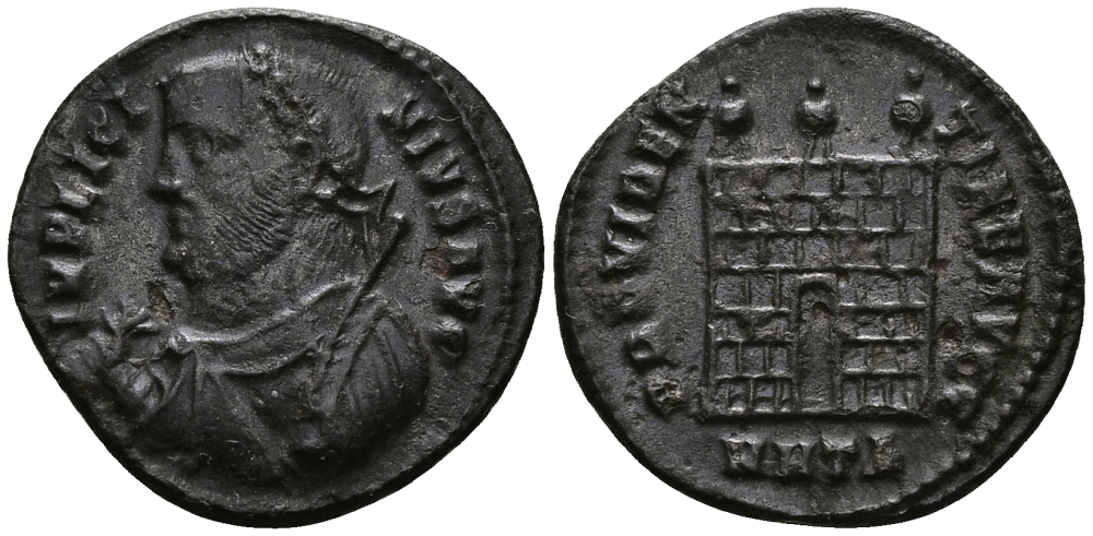 Римская Империя нуммий 317 Лициний PROVIDENTIAE AVGG Гераклея about Extremely fine (степень редкости R2) RIC 17 бронза 1073-6-45