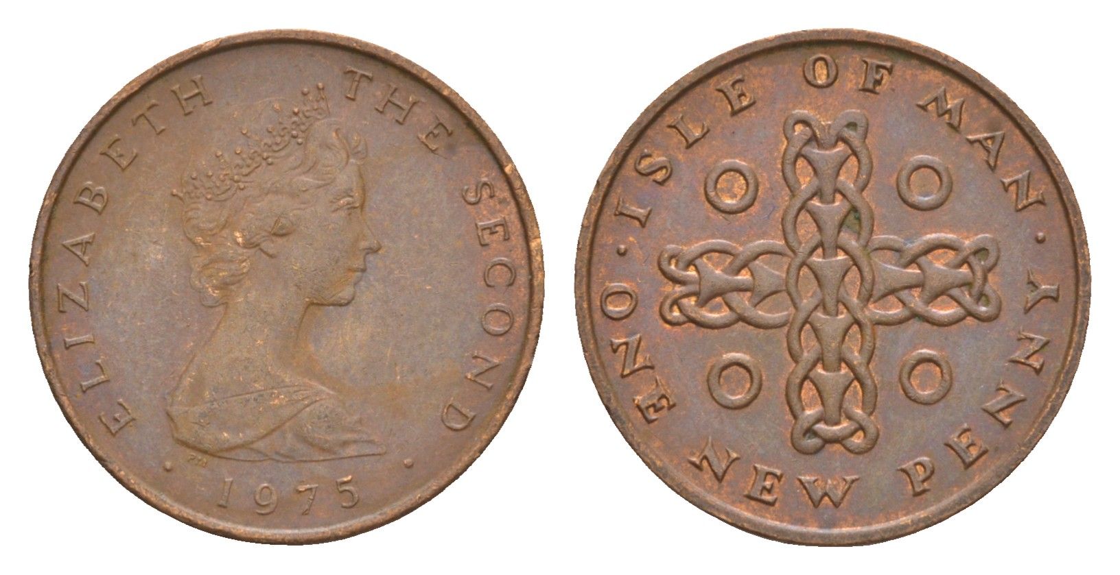 Остров Мэн 1 пенни 1975 Елизавета II (1952-2022) KM 20 бронза 4655-929