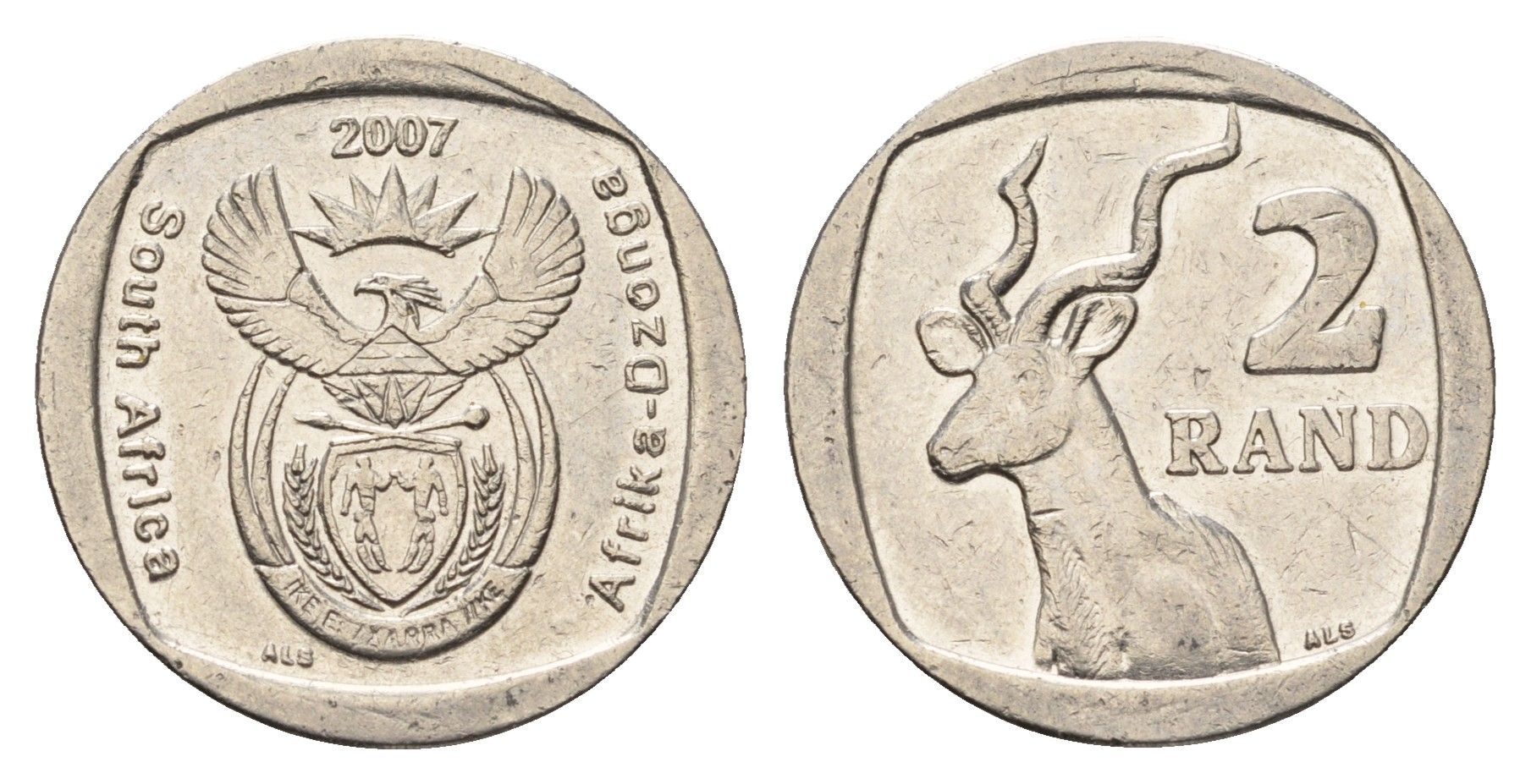ЮАР 2 ранда 2007 KM 345 медь плакированная медно-никелем 4698-914