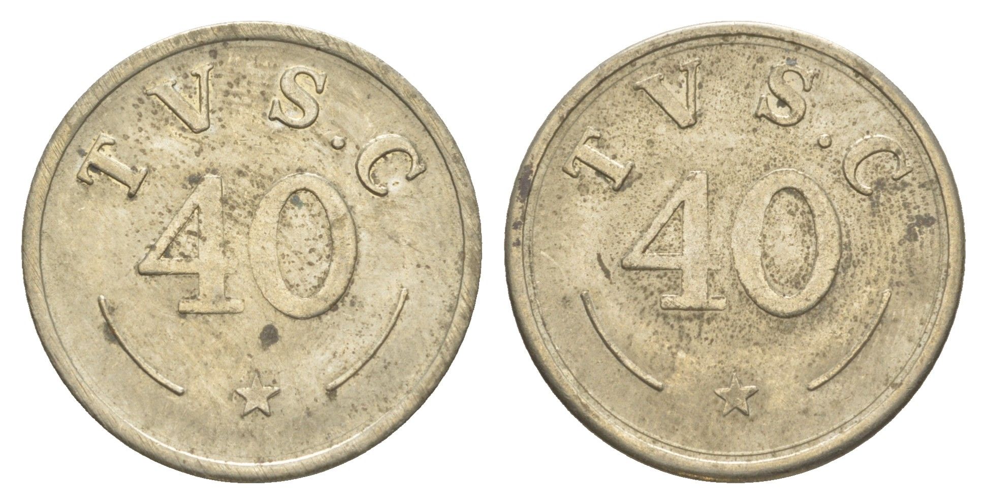 Дания жетон TVS.C ND диаметр 24,4 мм, вес 6,2 гр медно-никель 4172-731